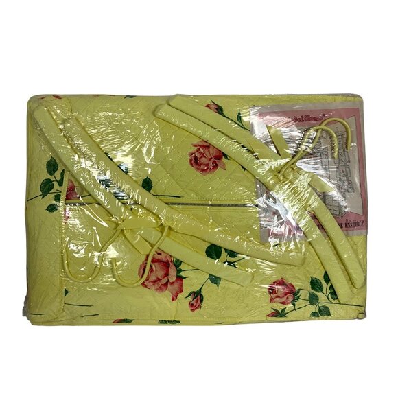 NOS American Beauty Rose JUMBO Floral Quilted Vinyl Garment Bag + Hangers 57" - Picture 6 of 6
